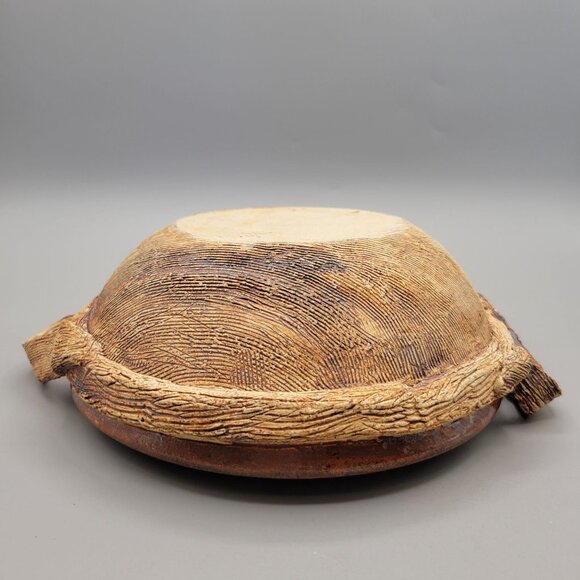 Handcrafted Ceramic Serving Bowl With Rustic Handles - Picture 8 of 10